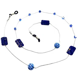 saz dekor Eyeglass Exquisite Delicate Sunglasses Spectacles Chain Holder Dark Blue|Sunglass For Woman With Storage Box, Trending, Stylish & Durable Sunglasses, Lightweight Large Frame for Woman Man| image 1