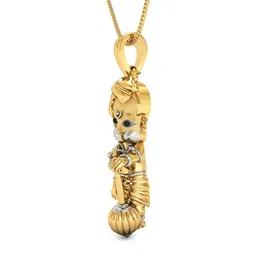 rasav 925 Sterling Silver Gold Plated Bal Hanuman Pendant for Men & Women With Cable Chain | Pure Silver Religious Locket for Good Health & Wealth image 2