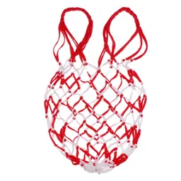 4xMesh Ball Bag Basketball Ball Carry Mesh Storage Net Bag Holder White Red | Team Sports | Soccer | Other Soccer image 3