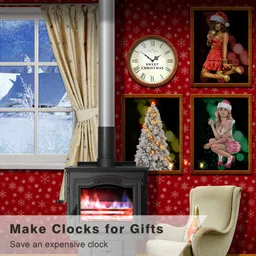 EMOON High Torque 12888 Clock Movement Mechanism with 3 Pairs of Hands, Silent Sweep Quartz Clock Motor Kit for Clock Repair DIY Replacement (Total Shaft Length 5/8 in, Black) image 2