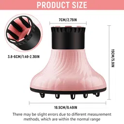 MAYCREATE® Hair Dryer Diffuser, Universal Hair Diffuser Adaptable Hair Dryer Attachment for Blow Dryer Nozzles from 1.5 to 2.3 inch Diameter for Natural Thick Hair image 3