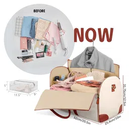 palay Travel Duffel Bag Fashion PU Travel Luggage Bag Folding Carry-on Luggage Bag with Removable Shoulder Strap Waterproof Large Travel Duffel Bag Garment Bag, 20.4 x10x12.5 inches image 2