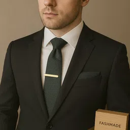 fashmade “where fashion is made” FashMade Tie For Men – Formal Ties Set With Pocket Square & Golden Tie Pin Clip For Mens, Silk Neckties Gift Sets For Men’s In Wooden Box image 3