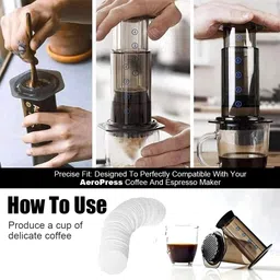 Supvox® 350 Counts Replacement Paper Filter Packs White Coffee Filter Paper Round Coffee Maker Filters Compatible with Aerobie Aeropress Coffee and Espresso Makers Disposable Coffee Filters image 4