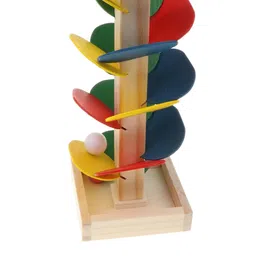 the style sutra THE STYLE SUTRA® DIY Wooden Tree Blocks Marble Ball Run Track Game Educational Kids Toy Gift | 1 Set Rolling Bead Track Toy image 2