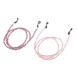 saz dekor 2 Pieces Eyeglass Sun Glasses Holder Necklace Sunglass Chain Pink Purple|Sunglass For Woman With Storage Box, Trending, Stylish & Durable Sunglasses, Lightweight Large Frame for Woman Man| image 3