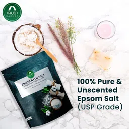 TrustBasket Epsom Salt Crystals for Bath, Pedicure | For Foot Soak, Relieves Sore Muscles & Aches | Graded 100% Pure and Unscented (Epsom Salt, 1 KG) image 2