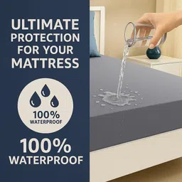 Sanushaa 100% Waterproof Premium Cotton Feel Mattress Protector – Single Bed 78x36 Inch 6.5x3 Ft. | Ultra Soft, Breathable, Anti-Allergy, Dust-Mite Proof, Fitted Gadda Cover (Grey), 2-Year Warranty* image 4