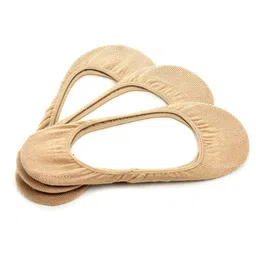 foxston FASHION QUALITY LOAFER COTTON SOCK FOR WOMANS & GIRLS(PACK OF 03,BEIGE) image 1