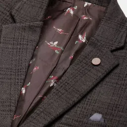 SHOWOFFFF Checked Slim-Fit Notched Lapel Single Breasted Blazer image 3