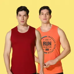 WOOSTRO Men Pack of 2 Typography Printed Round Neck Cotton Slim Fit T-shirts image 4