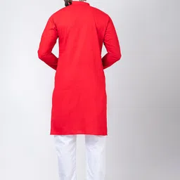 Rainbow Cloths Men Ethnic Motifs Thread Work Kurta image 3