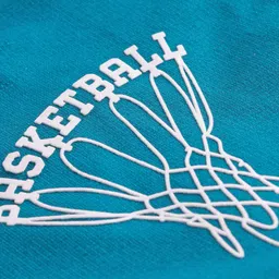 Taeko Single Jersey Knit Knee Length Shorts With Basketball Theme Print - Light Blue image 3