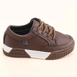 Cute Walk by Babyhug Lace Ups Formal Shoes - Coffee image 4