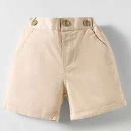 ToffyHouse Cotton Woven Half Sleeves Printed Shirt & Shorts Set with Bow & Suspender - Light Blue & Beige image 4