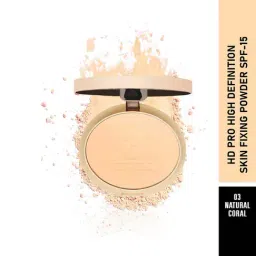 Matt Look HD Pro High Definition Skin Fixing Powder SPF-15 03 Natural Coral - 20 gm-image-32