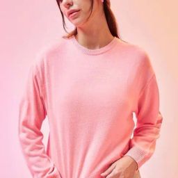 Bewakoof Pink Relaxed Fit Sweater-picture-13