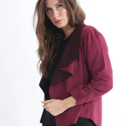 RAREISM Pink Polyester Solid Long Sleeves Jacket image 2