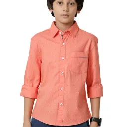 Under Fourteen Only Kids Peach Printed Full Sleeves Shirt-picture-38