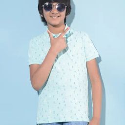 Crimsoune Club Kids Blue Printed Polo T-Shirt-picture-28