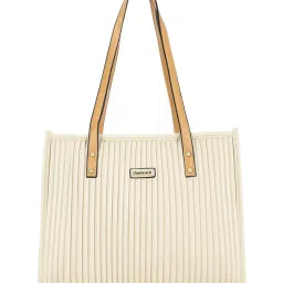 Fastrack MTO MTS Beige Textured Medium Tote Handbag image 2