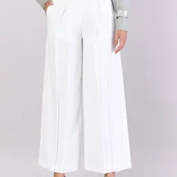 Powersutra White Polyester Straight Fit Trouser image 2
