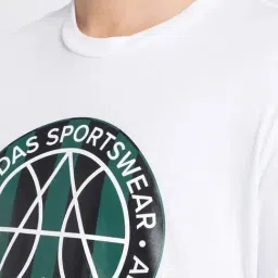 adidas White Regular Fit Tiro Emblem Sports T-Shirt image 4