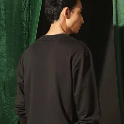 Rare Rabbit Black Regular Fit Solid Sweatshirt image 2