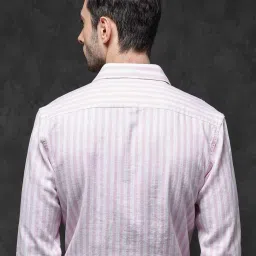 Rare Rabbit Pink Regular Fit Stripes Shirt image 2