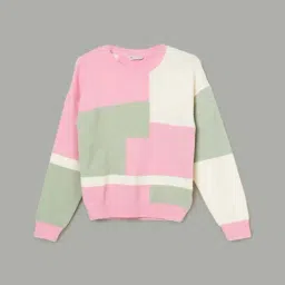 Fame Forever By Lifestyle Multicolor Regular Fit Color Block Sweater-image-47