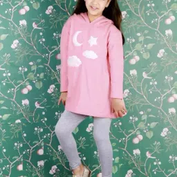 The Mom Store Girls Pink Printed Dress image 4