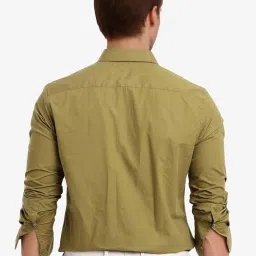 Rare Rabbit Olive Regular Fit Embroidered Shirt image 2