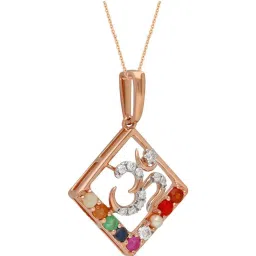 malabar gold and diamonds Malabar Gold & Diamonds 18k IGI Certified Diamond & Rose Gold Pendant for Women image 2