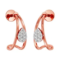 Joyalukkas 18k (750) Purity Rose Gold Geo Hoop Diamond Earring-picture-122