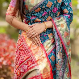 KALINI Ethnic Motifs Zari Patola Saree image 2