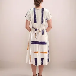 Zink London White Fitted Printed Dress image 2