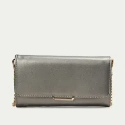 Ginger by Lifestyle Grey Solid Sling Handbag-image-20