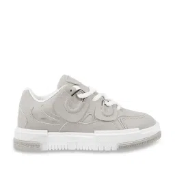 The White Pole Men's Grey Casual Sneakers image 2