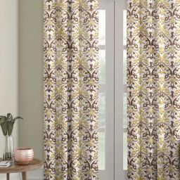Romee Yellow & Brown Velvet 7 ft Door Curtain - Single Piece-picture-15