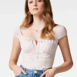 Forever New Amanda Linen Babydoll Top-image-41