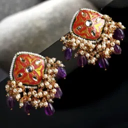 Dugran By Dugristyle Orange & Green Dangler Earrings for Women-image-81