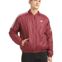 adidas Wine Full Sleeves Mandarin Collar Jacket-image-3