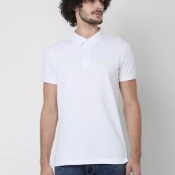 UnderJeans by Spykar White Shirt Collar Regular Fit T-Shirt-picture-49
