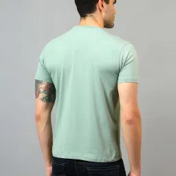 Cantabil Light Green Regular Fit Printed Crew T-Shirt image 2