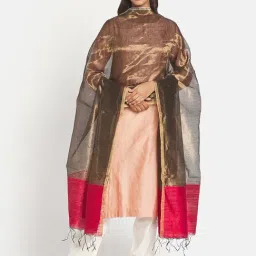 Fabindia Black & Golden Woven Pattern Dupatta-picture-40