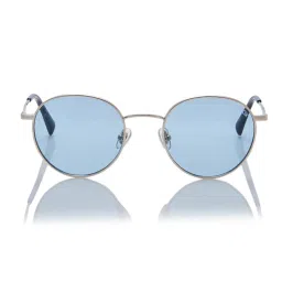 Shisen Fox Blue Round Unisex Sunglasses image 2