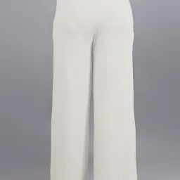 Lyra Off-White Cotton Flared Pants image 2