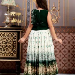 Aarika Girls Green Embroidered Lehenga Choli Set image 2