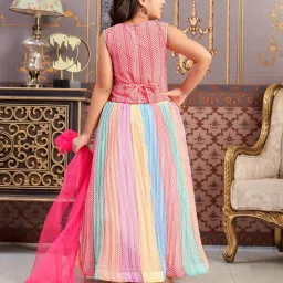 Aarika Girls Pink Embroidered Lehenga Choli Set image 2