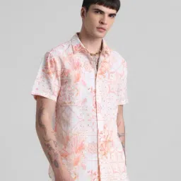 Jack & Jones Peach Parfait Cotton Regular Fit Printed Shirt-picture-15